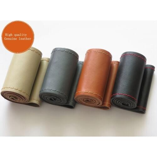 Truck Steering Wheel Cover Soft and breathable Genuine leather Diameter42/45/47/50cm With Needles And Thread