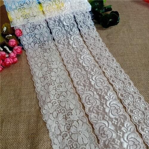 4-9cm Width High Quality White Elastic Colorful Lace Ribbon Trims Lace Trim For DIY crafts material gift packing lace