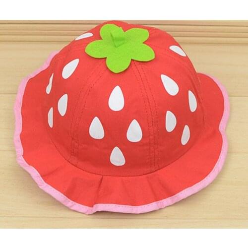 Baby Hat Lovely Rabbit Strawberry for Girls Summer Sun Hat Cotton Cloth Adjustable Cap for Infant Girls Sun Cap Baby Accessories