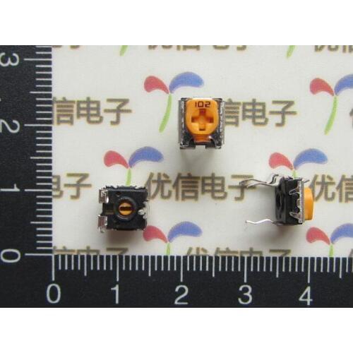 WH06-2C 1K(102) 10K(103) 100K(104) ohm horizontal type yellow adjustable potentiometers