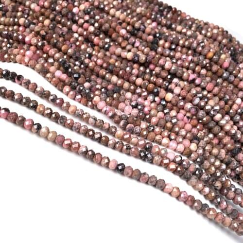 Natural stone Faceted Small Beads Rhodochrosite Loose isolation Beads for jewelry making DIY necklace bracelet accessories