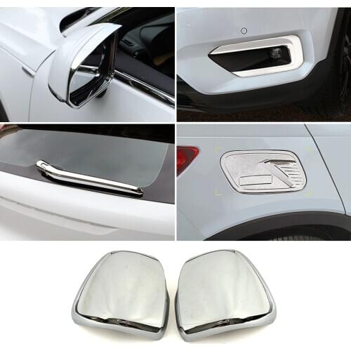 For Volvo XC40 2019 2020 2021 Chrome Rearview Mirror Protector Shell Fog Light Frame Oil Fuel Tank Cap Cover Window Wiper Trim