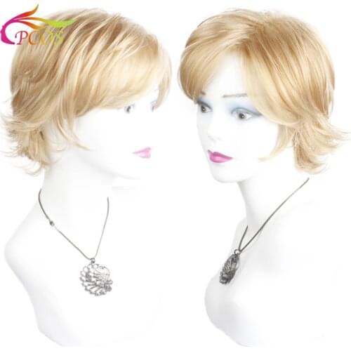 Short Women Synthetic Blonde Wigs Natural Hair Wigs for White Women for Women Daily Hair Natural Straight Wigs