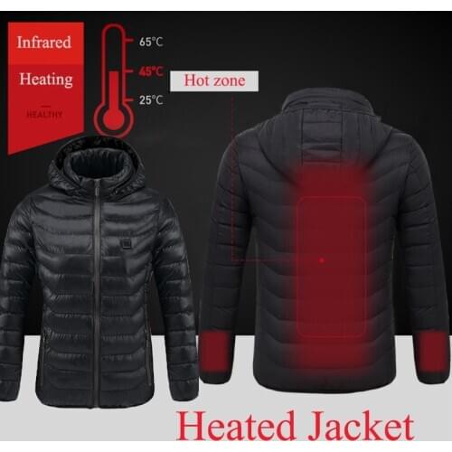 Womens Usb Heated Jacket Men Winter Warm Body Mens Coat Womens Thermal Clothes Fishing Charging Intelligent Thermal Coat