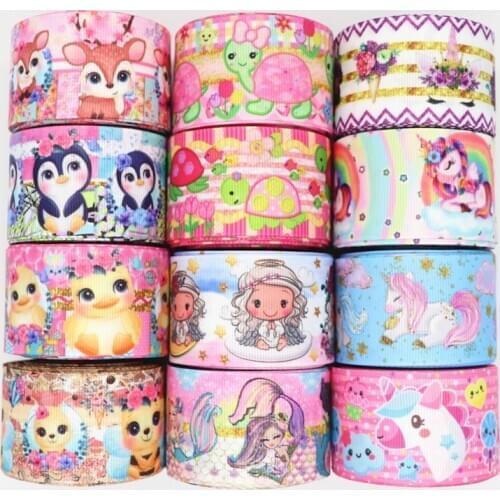 5 yards 1.5'' 38MM Cute Animals Printed Grosgrain Ribbons For Hair Bows DIY Handmade Materials Y2020070702
