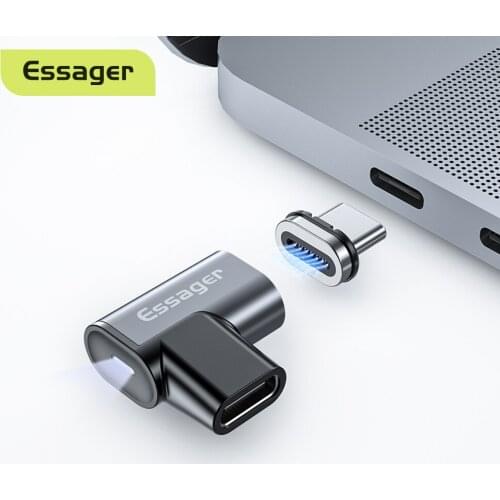 Essager 100W USB Type C Magnetic Adapter USB 3.1 Magnet USB C To Type-c Male Converter Connector For iPad MacBook Pro Huawei PC