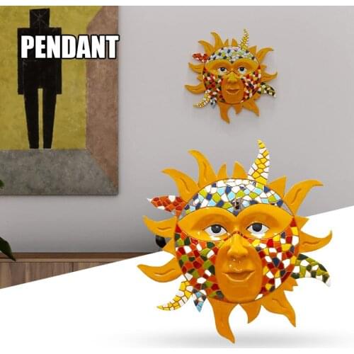 Metal Sun Wall Art Decoration Creative Mosaic Sun Hanging Ornament for Home Living Room Garden Decoration SDF-SHIP
