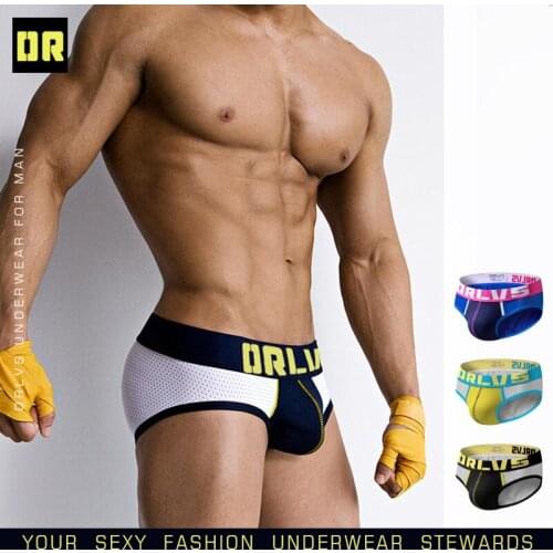 ORLVS Brand Mens Sexy Underwear Briefs Men Nylon Breathable Comfortable Underpants Mesh Lingerie Male Panties OR155