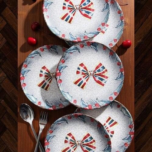 Christmas Plate Set Handmade 6 Pieces Special Design 21cm Christmas Gift FAST DELIVERY