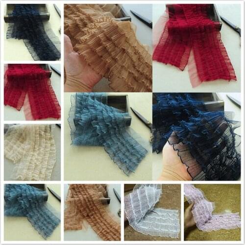 NEW 5 Layer Organ Crumpled Ruffled Tulle Lace Fabric DIY Ladies Childrens Doll Clothing Skirt Hem Modification Trim Accessories