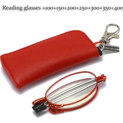 Unisex Reading Glasses with Pen Tube Case Portable Presbyopic Glasses Metal Case Eyeglasses Vision Care +1.00~+4.00