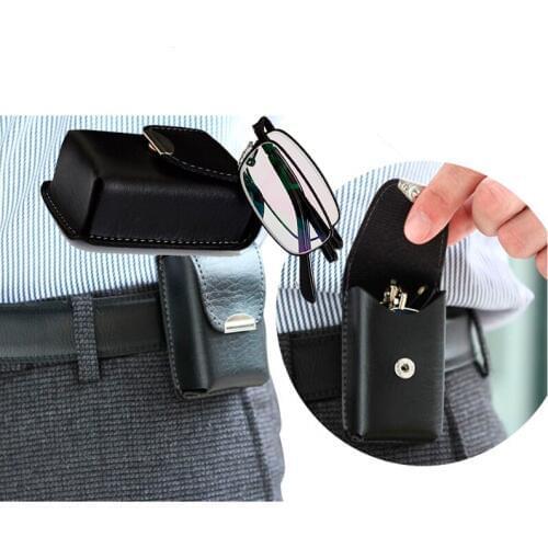 Black belt clip foldable high class PU box Reading glasses anti fatigue quality resin coating +1 +1.5 +2 +2.5 +3 +3.5 +4