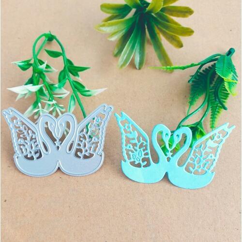 A pair of swan photos decorative metal cutting die cutting knife stamping die new paper jam