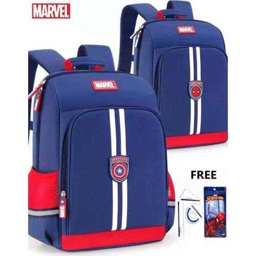 2021 Disney Marvel School Bags For Boys Primary Student Shoulder Backpack Large Capacity Spider Iron Man Captain America Mochila