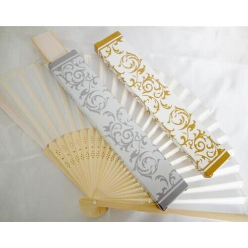 Silk Folding Hand Fan box in Elegant Gift Box Wedding Gifts Beige Black Pink Marriage Birthday Party Favor(just sell fan box)