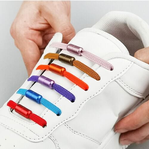 1Pair No tie Shoelaces Round Elastic Shoe Laces For Kids and Adult Sneakers Shoelace Quick Lazy Laces multicolor Shoestrings