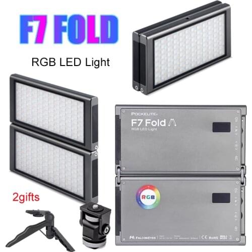 FalconEyes F7 Fold 24W Pocket RGB LED Light Photography Fill Lamp APP Control Dual Lighting For iOS Android For Youtube Video