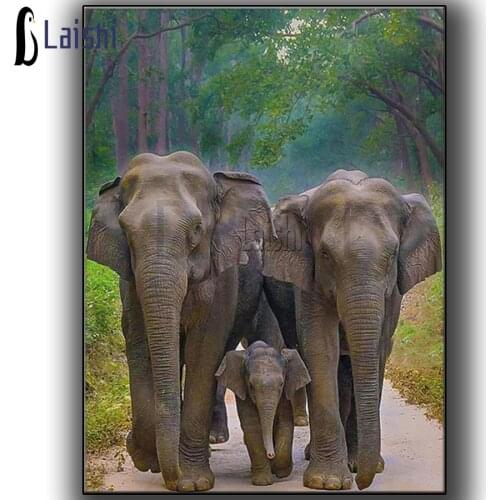Elephant Family African Animals forest Full Square Round Drill 5D Diy Diamond Painting Embroidery Mosaic Wall Stickers Handmade