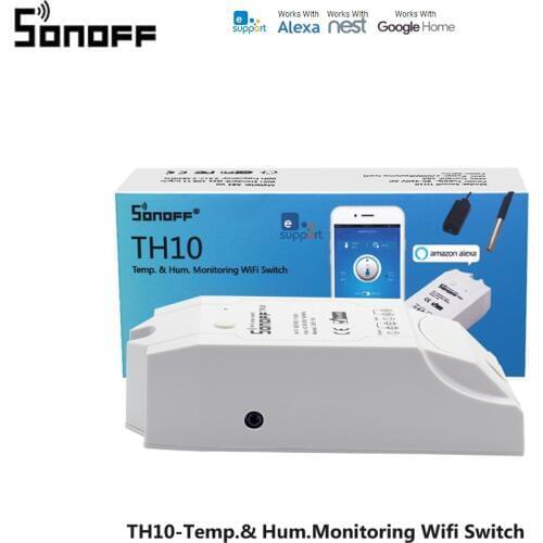 Sonoff TH10 / TH16 Wifi Smart Switch Support Temperature Sensor Humidity Monitor Wireless Switch Smart Home Automation Modules