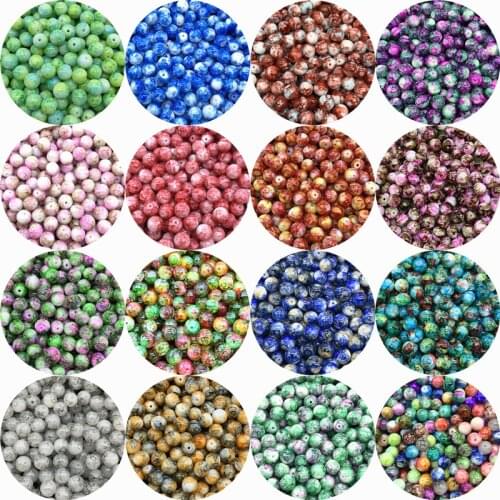 4mm 6mm 8mm 10mm Glass Beads Round Shape Glass Spacer Beads For Jewelry Making DIY Charm Bracelet Necklace
