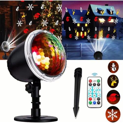 Led Kerst Laser Projector Effect IP65 Indoor/Outdoor Garden Christmas Snowflakes Pattern Decorations Projecteur Lamp Night Light