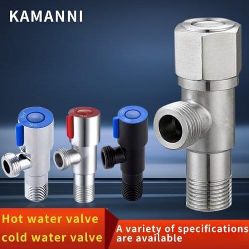 Eight-Shaped Valve 304 Stainless Steel Angle Valve Triangle Water Valve Cold and Hot Angle Valve Three-Way All Copper