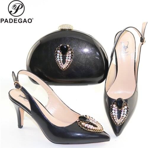 High Quality 2021 Autumn New Arrivals Pink Matching Shoes and Bag Set In Heels Matching Shoes and Bag Set for Italian Party