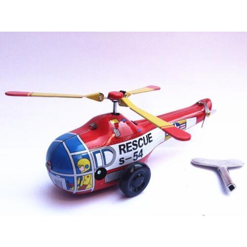 [Funny] Adult Collection Retro Wind up toy Metal Tin The propeller aircraft Mechanical toy Clockwork toy figures model kids gift