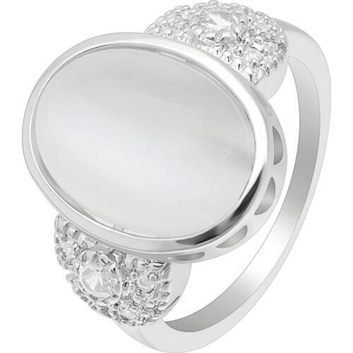 Ladies Big Oval Fire Opal Ring Jewelry White Gold Filled Simple Women CZ Wedding Bands Finger Ring Mystic Custom Opal Ring Femme