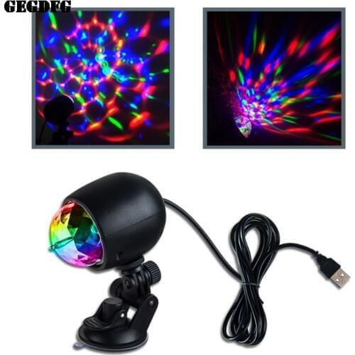 1Pc Auto Car Disco DJ Stage Lighting LED RGB Crystal Ball Lamp Bulb Light Ball Laser Projector Lamp Party