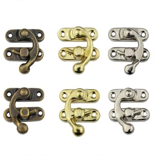 10 pc Top Selling Small Antique Metal Lock Decorative Hasps Hook Gift Wooden Jewelry Padlock wooden box buckle clasp lock Clasps