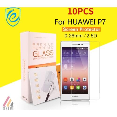 10PCS/LOT High Quality Glass Screen Protector for Huawei P7 0.26mm 2.5D Tempered Glass Protective Film