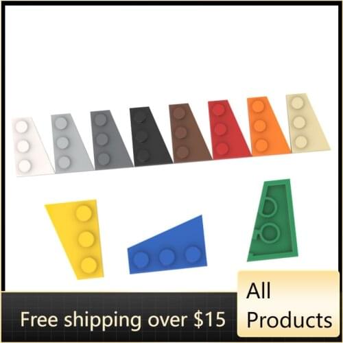 10PCS High-Tech Assemble Particle 43722 2x3 Wedge Plate (Right) Building Blocks Kit Part Idea DIY Toy For Children Birthday Gift