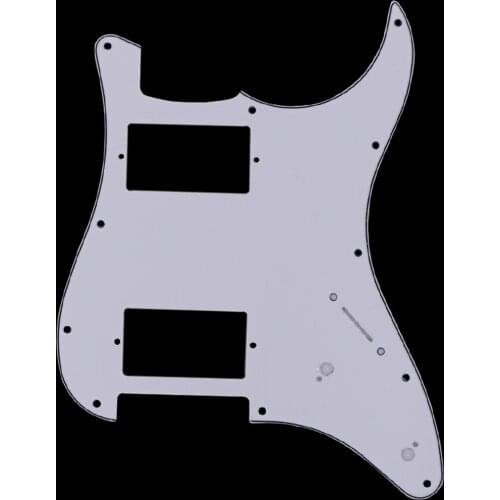 HH 11-Hole Electric Guitar Pickguard Pick Guard for ST/Sq Style Guitar Parts, 3Ply White