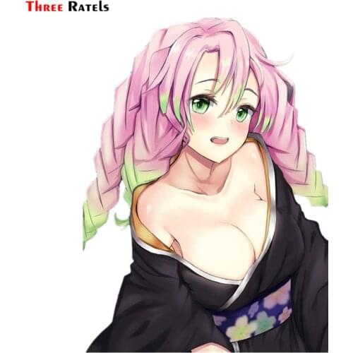 Three Ratels FC482 Demon Slayer Peeker Mitsuri 3D Poster Cartoon Anime Car Hood Sticker Sexy Girls Nude Decal