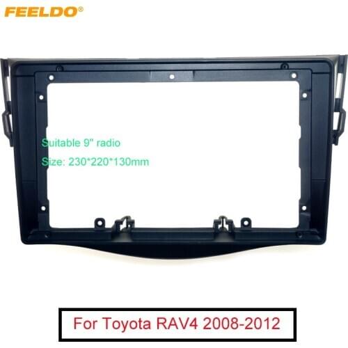 FEELDO Car Stereo 9 Inch Big Screen Fascia Frame Adapter For Toyota RAV4 2Din Dash Audio Fitting Panel Frame Kit