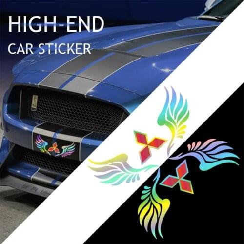 Angel Wings Seven Color Reflective Car Stickers Laser Body Sticker For Mitsubishi Outlander Ralliart Mirage Lancer ASX Pajero