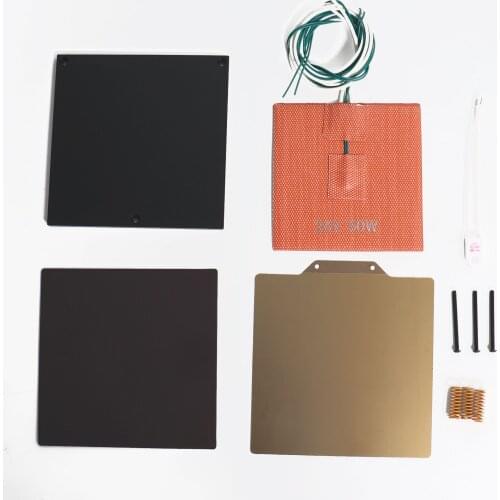 Blurolls Voron V0.1 3D Printer Heated Bed Kit Silicone Pad 24v 60w/ 120*120 Aluminum Plate And PEI Steel Sheet Thermal Fuse 125C