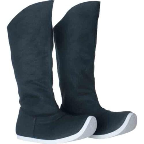 Hanfu Shoes Men&Women Chinese Traditional Hanfu Bow Boots Cloth Boots Hanfu Shoes Couples Black Hanfu Soap Boots For Men Women