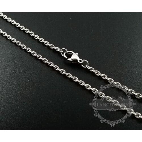 20inch 2x3mm rhodium color 316L stainless steel DIY necklace chain color not tarnish 1322036