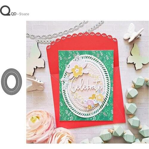 Elliptical Border Metal Cutting Dies for Scrapbooking Mold Cut Stencil Handmade Tools DIY Card Make Mould Model Craft Decoration
