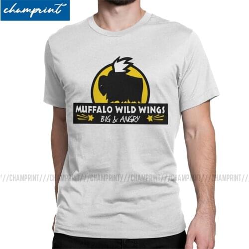 Muffalo Wild Wings T-Shirts for Men Rimworld Rim World Meme Game Humorous Cotton Tee Shirt O Neck T Shirts New Arrival Clothes