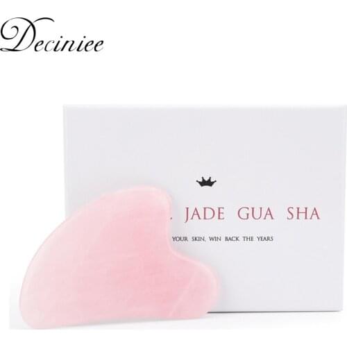 Face Massager Natural Guasha Scraper Rose Quartz Jade Stone Gua sha Board Massage Green Pressure Therapy Tool For Face Neck Body