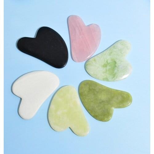 Natural Jade Gua Sha Stone Board Massage Rose Quartz Guasha Plate Jade Face Massager Scrapers Tools For Face Neck Back Body