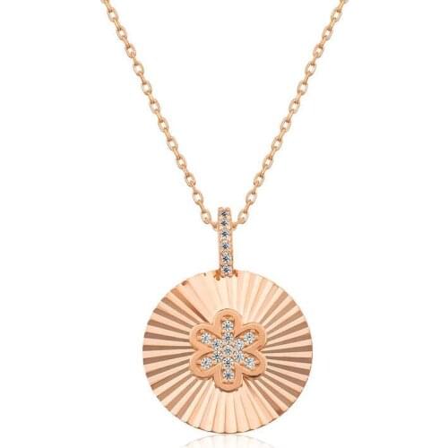 Real Silver 925 Jewelry Silver Frilly Flower Lady Necklace