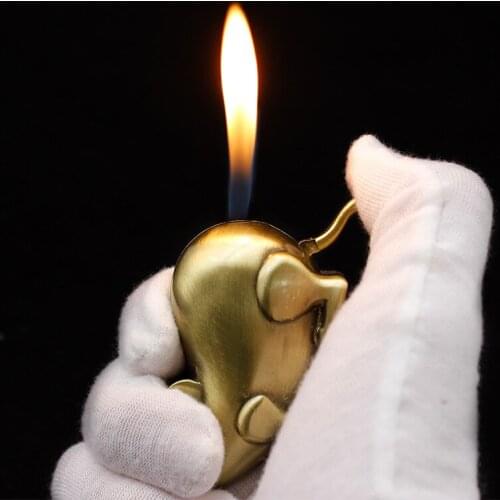 Creative Novelty Lighter Animal Mouse Shaped Butane Gas Metal RefillableLighter for Men Cigarette Collection Decoration