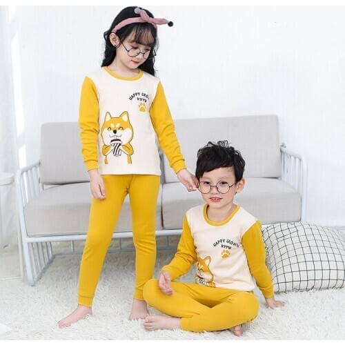New Autumn Boys Girls Sleepwear Cartoon Pajamas Sets Long Sleeved Pyjamas Kids Childrens Clothing Set Nightwear Pijama Infantil