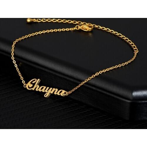 Custom Name Anklet Foot Stainless Steel Chain Personalize Anklets for Women Men Gold Color Bohemian Beach Jewelry Christmas Gift