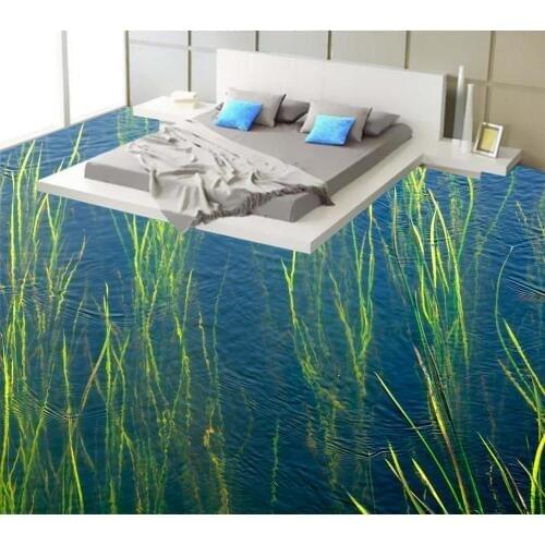Floor wallpaper 3d for bathrooms lake 3D wallpaper floor for living room Custom Photo self-adhesive 3D floor