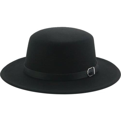 Fedora hats empty top wide brim autumn winter men women hats solid casual outdoor vintage felted church wedding empty top hats